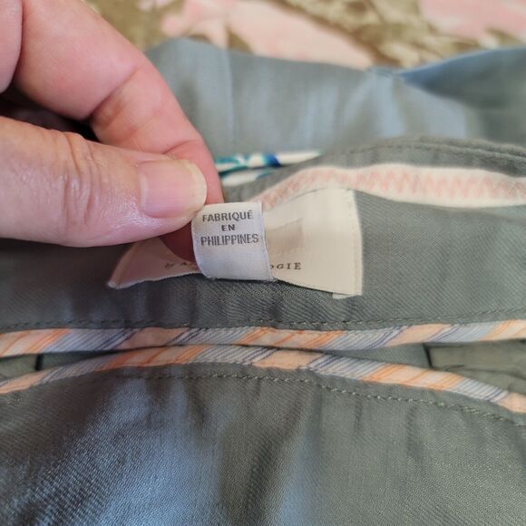 Ett Twa By Anthropologie Mint Linen Blend Cuffed Belted Pants Womens Size 4 - Picture 9 of 12